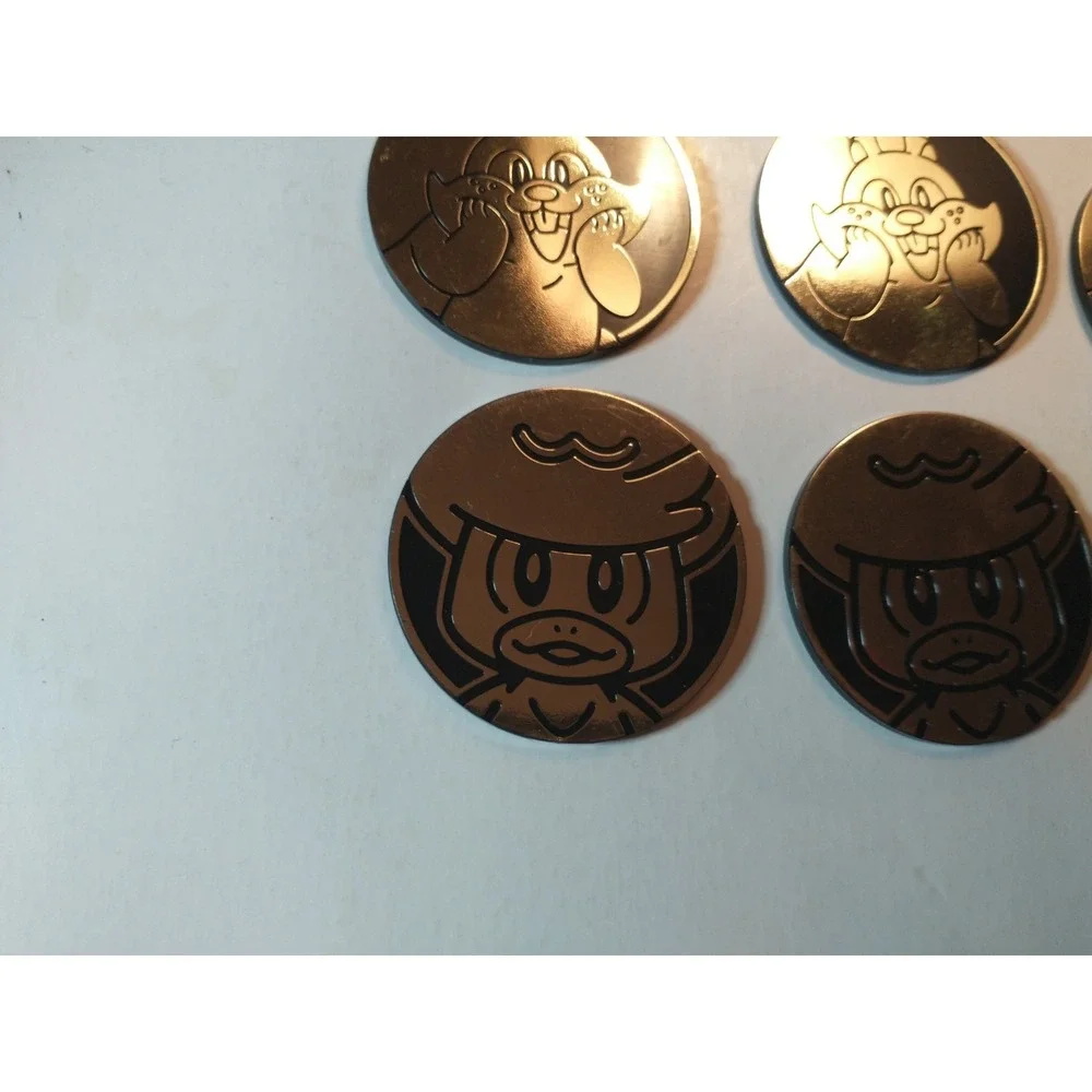Pokemon TCG Coin Lot Of 12 Tokens Greedent Lucario Quaxly Mini Binder